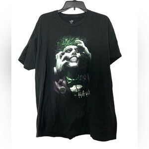 Vintage The Joker Ha Ha Graphic T-Shirt Top Tee Black Green Extra Large